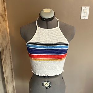 This crop top from forever 21 is cute and multicolored! It is super stretchy!